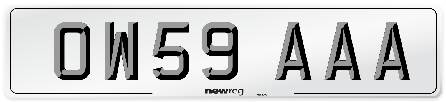 OW59 AAA Number Plate from New Reg